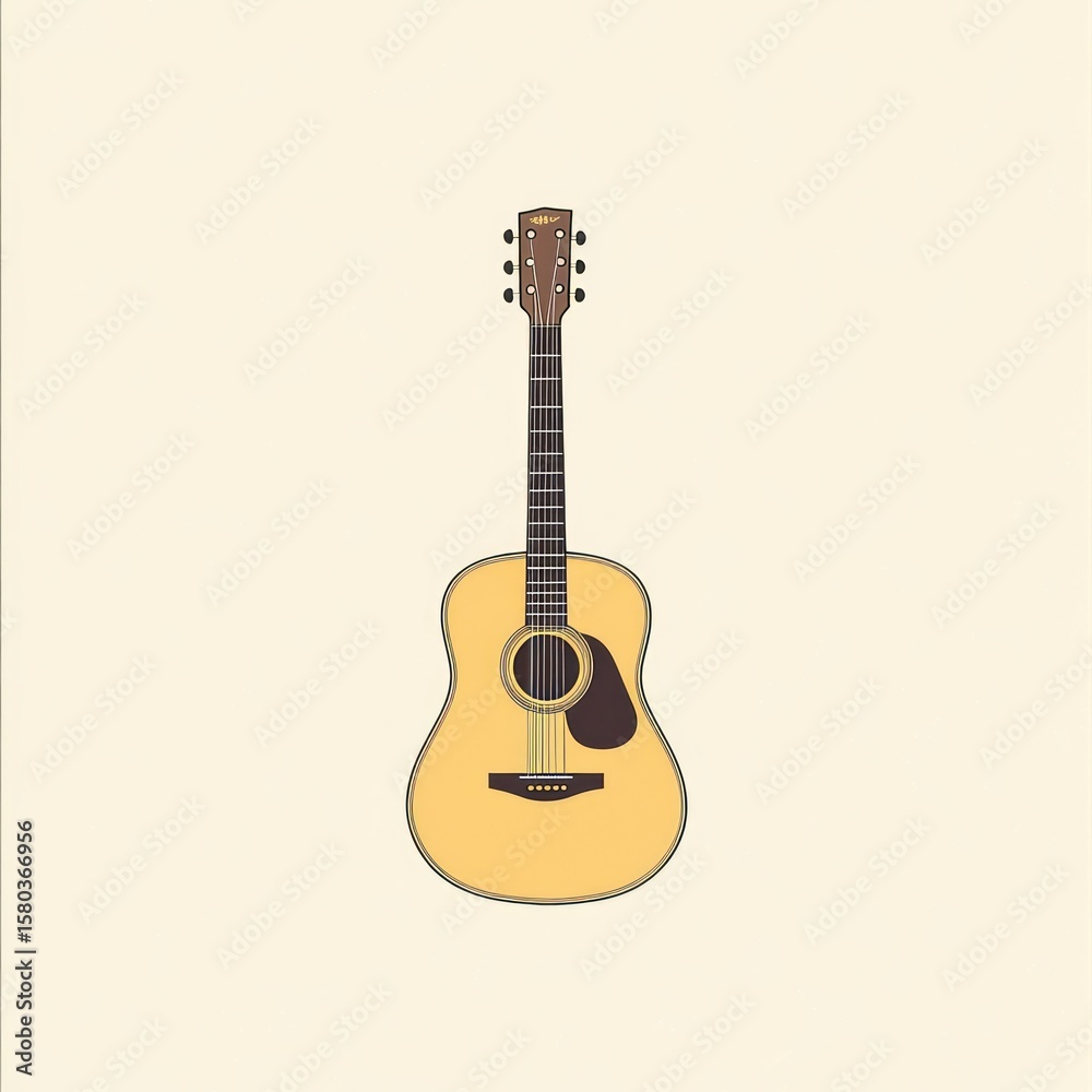 Obraz premium Simple acoustic guitar illustration