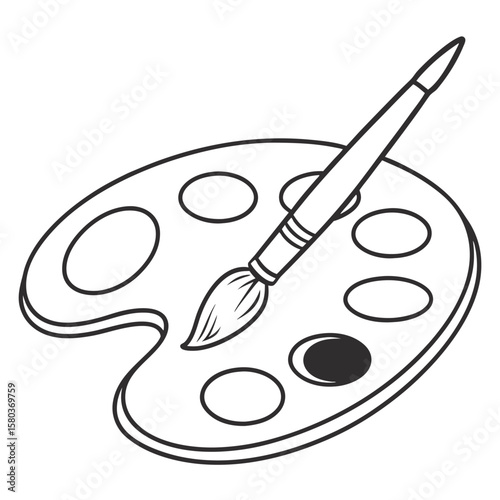 Artist palette and brush illustration