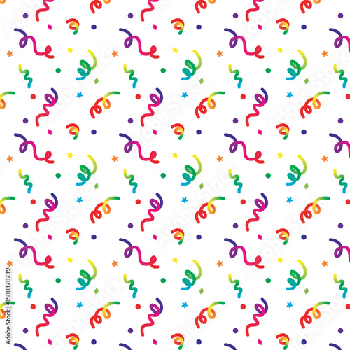 Party crackers, backgrounds, confetti, birthday, celebration, blessing, explosion, swatches support. / パーティクラッカーが飛び散る背景素材 紙吹雪 バースデー お祝い 祝福 爆発 スウォッチ対応