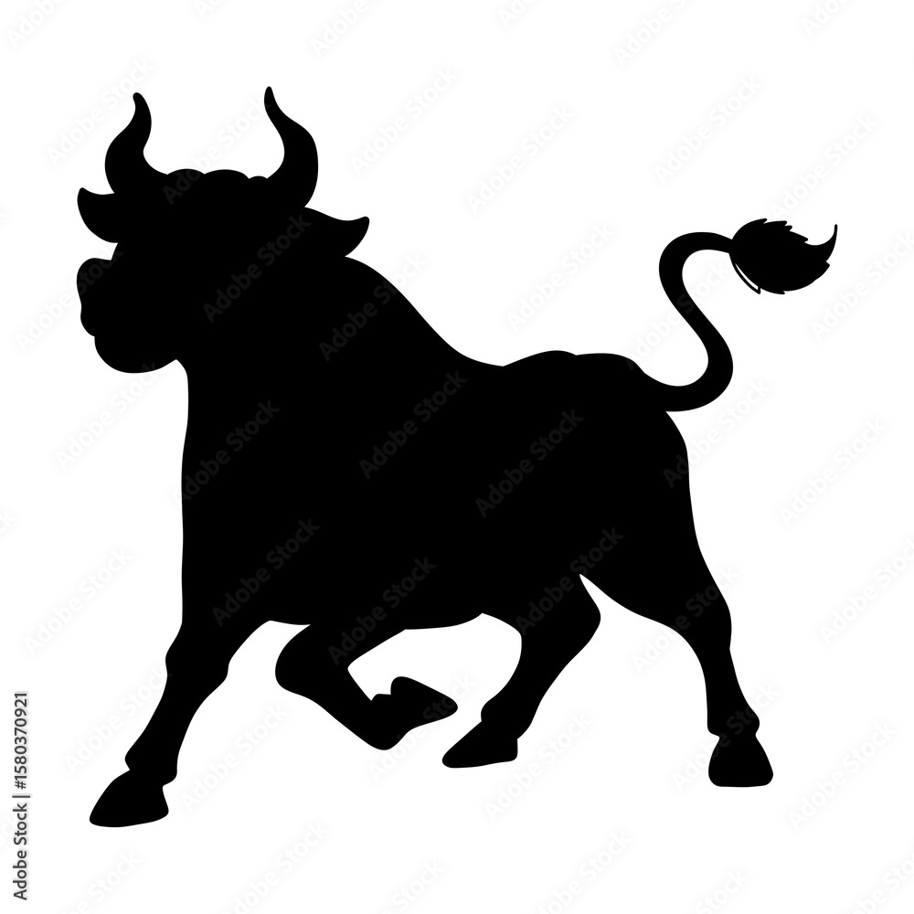 Obraz premium bull silhouette vector