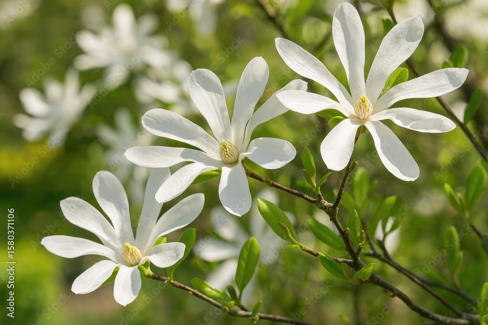 Fototapeta premium Springtime bloom of magnolia trees