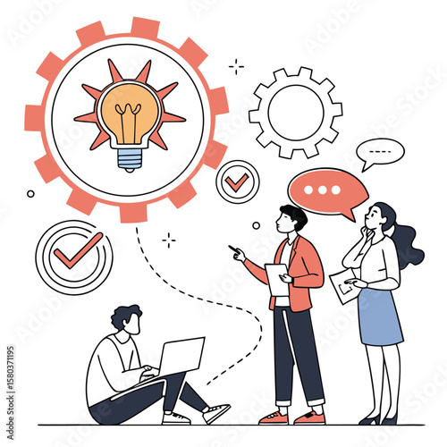 Business people collaborating brainstorming