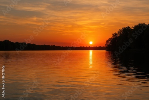 Evening Reflections by the Lakeside