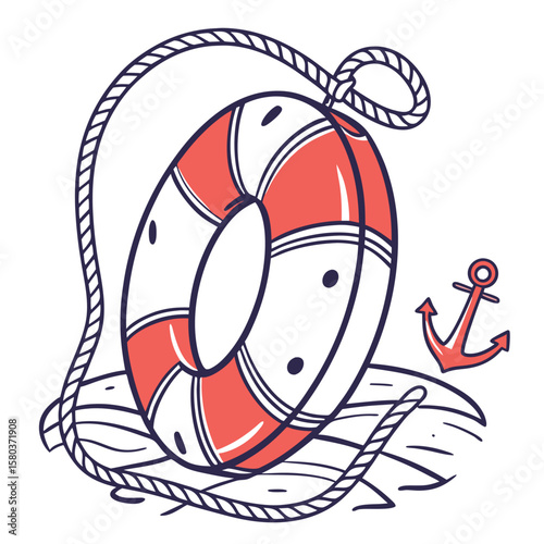 Cartoon life preserver illustration