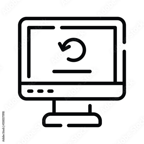 Well designed outline icon of refresh system reload