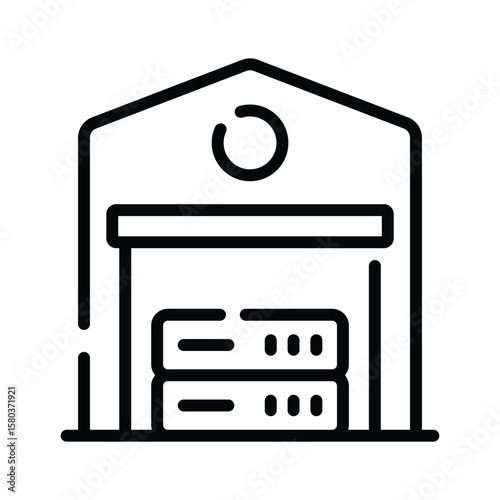 A captivating linear icon for data warehouse storage