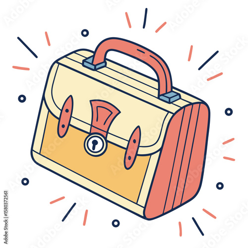 Colorful cartoon handbag illustration