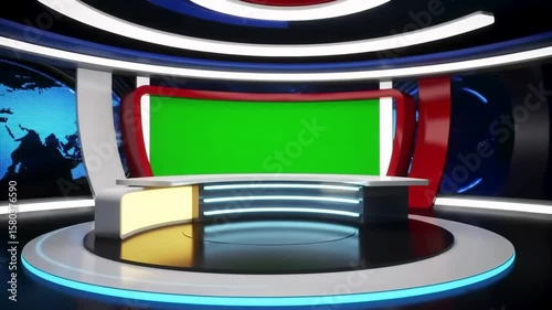 Virtual Newsroom with Green Screen