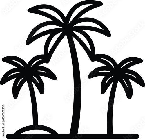  coconut trees with white background