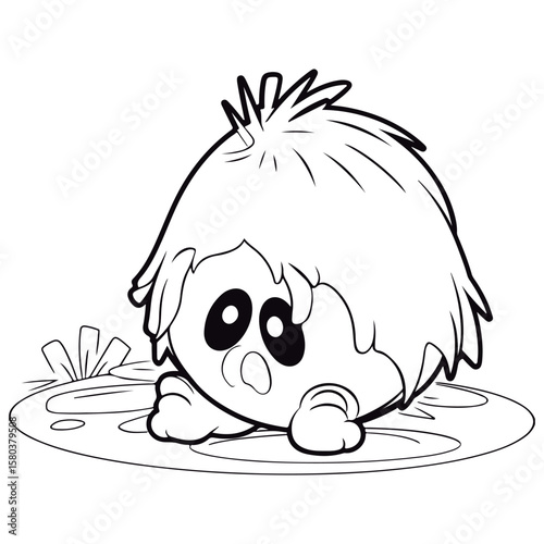 Coloring book for children Lemming Black and white vector illustration.