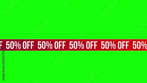 50% off animated moving slider green screen