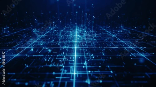 Futuristic Abstract Tech Background | Glowing Lines & Digital Particles Animation