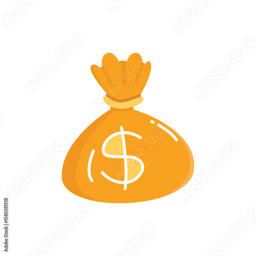dollar money sack icon vector illustration