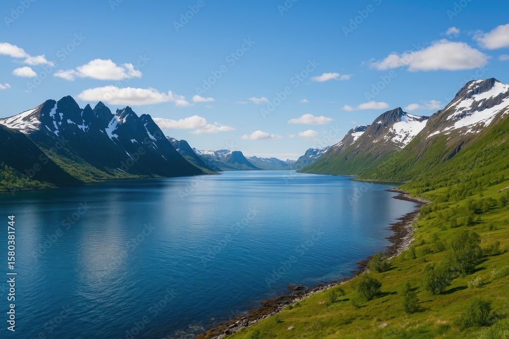 Fototapeta premium Spectacular fjord scenery in northern Norway's Senja island