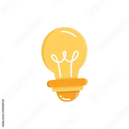 doodle light bulb icon vector illustration