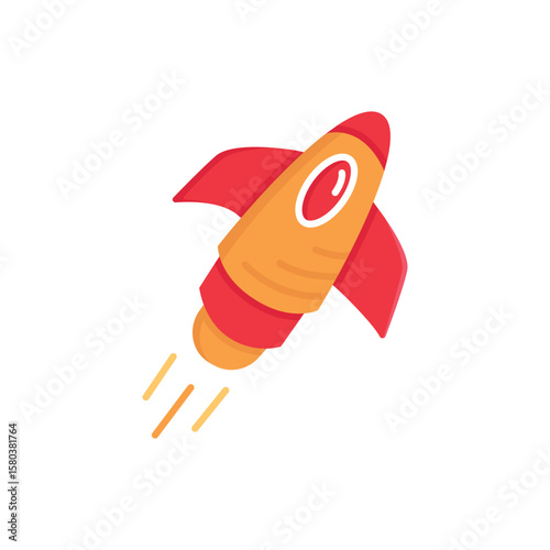 flying rocket icon vector illustration