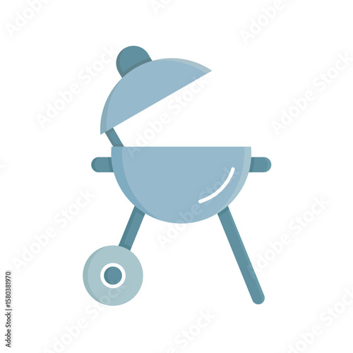 outdoor BBQ grill stove icon vector illustration