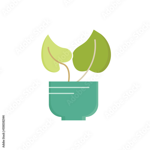 vector houseplant pot icon vector illustration