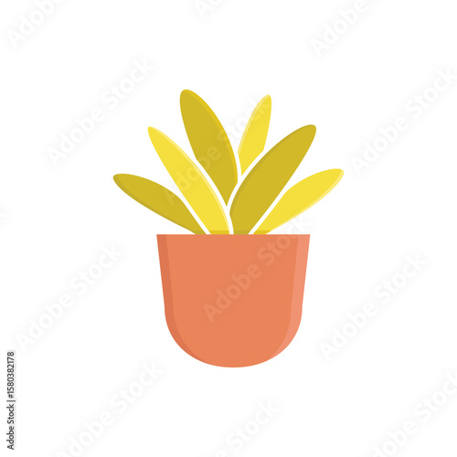 vector houseplant pot icon vector illustration