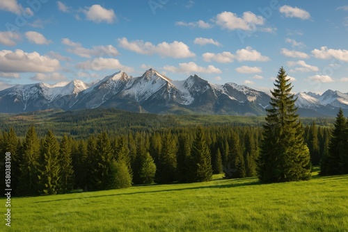 Fototapeta Naklejka Na Ścianę i Meble -  Scenic mountain vista in the Polish Tatry range