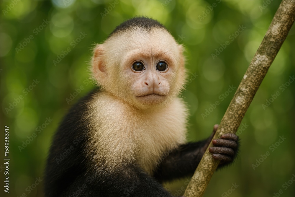 Fototapeta premium A primate exploring Central America