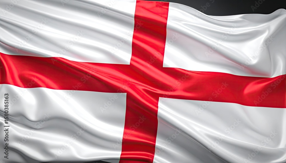 Fototapeta premium Waving flag with red cross