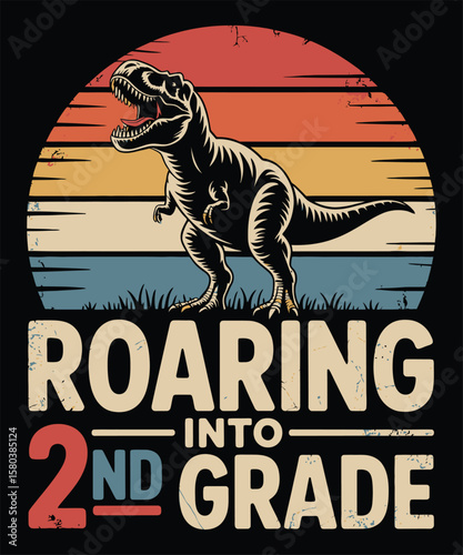 Roaring Into 2nd Grade Dinosaur Back to School Design

