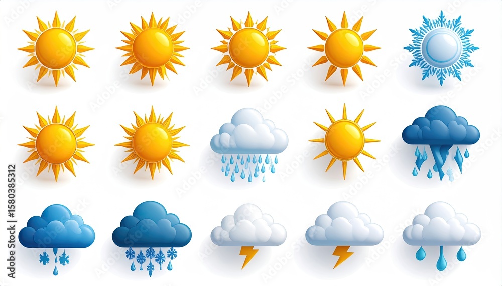 Fototapeta premium Weather icons set