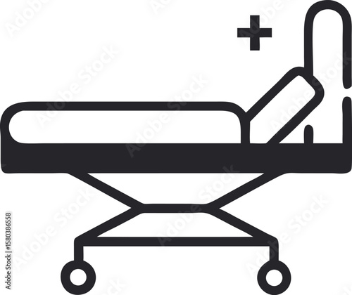  medical bed with white background 