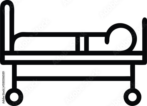  medical bed with white background 