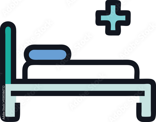  medical bed with white background 