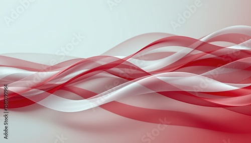 abstract red gradient waves background with overlapping translucent ribbons curving in layered compo