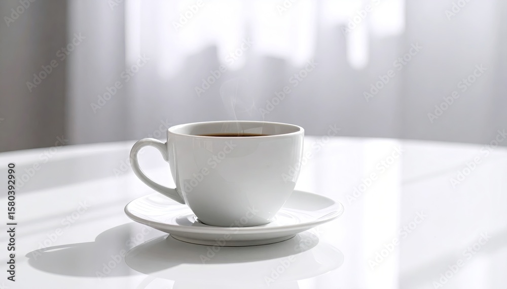 White coffee cup on a table White coffee cup on a table