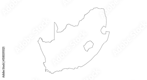 Simple outline map of the Republic of South Africa.