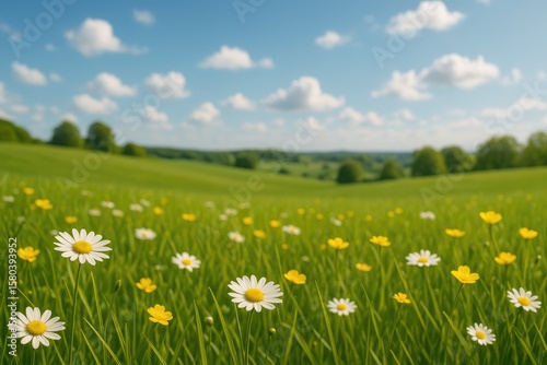 Verdant spring scenery showcasing blossoming nature