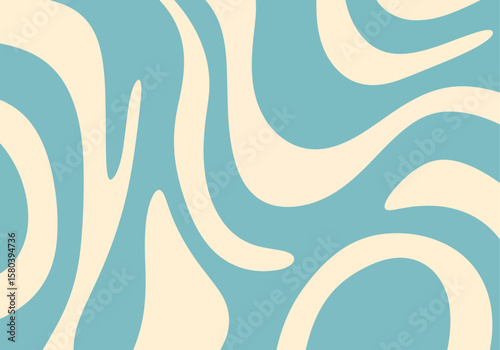 Gentle ivory waves gracefully dance across a serene light blue surface, crafting a calming abstract pattern perfect for backgrounds.