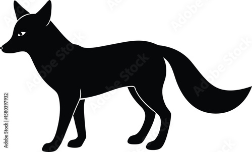 cunning fox silhouette vector for wildlife logos and mascot designs