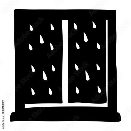 A rainy day through the window creates a gloomy and somber feeling