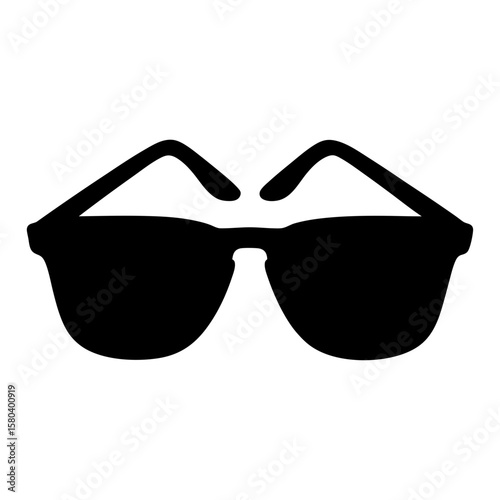 Stylish black sunglasses silhouette casting shadows of fashionable summer eyewear