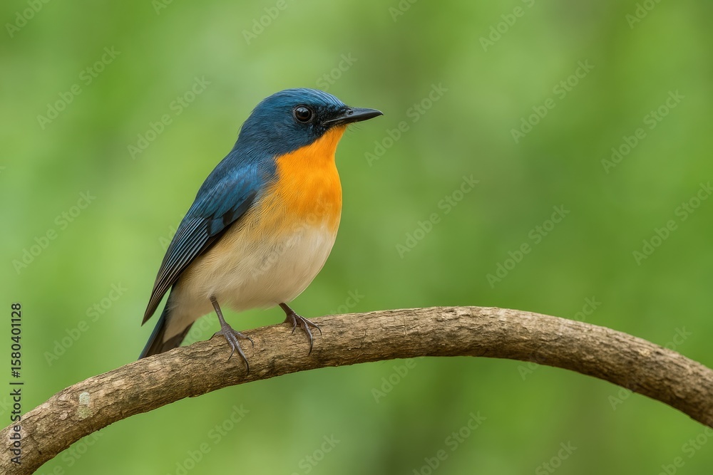 Orange-chested Blue Flycatcher with White Belly (Cyornis tickelliae) Orange-chested Blue Flycatcher with White Belly (Cyornis tickelliae)
