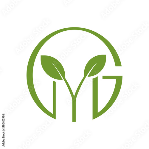 A circular green logo with two leaves forming a "Y" and a partial "G," representing natural growth and sustainability
