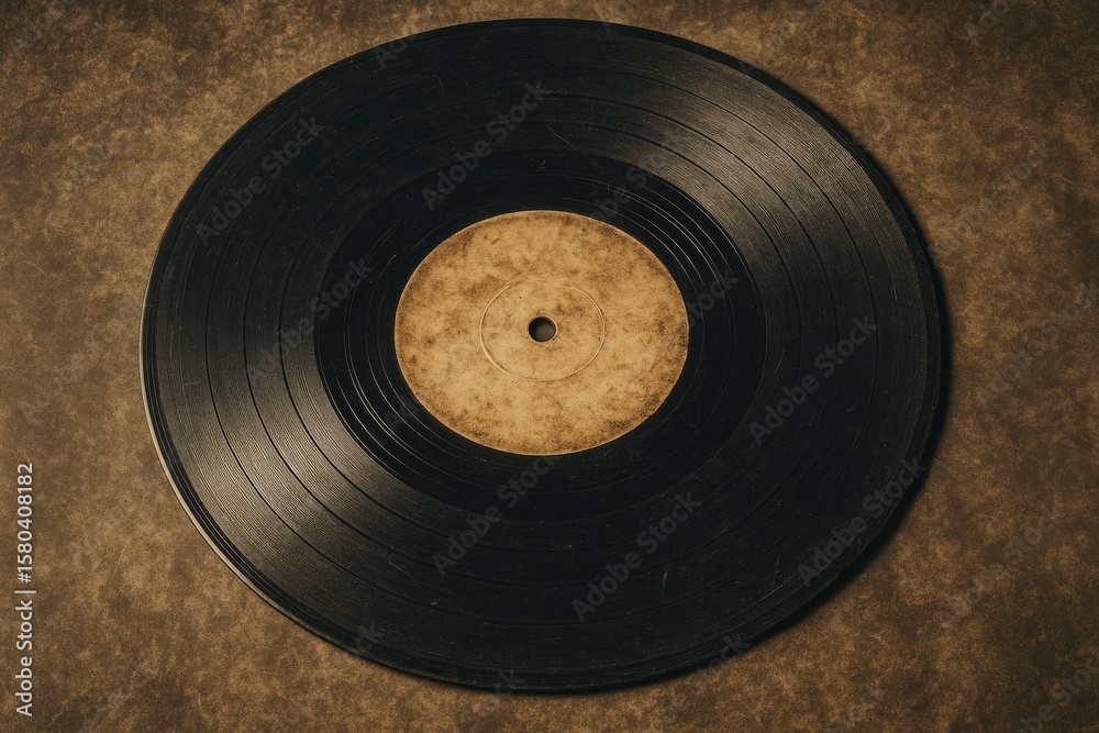 Obraz premium Retro style antique vinyl disc for analog music playback