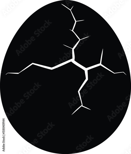 organic egg cracking silhouette for farm fresh packaging