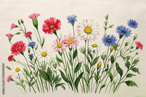 Watercolor Bloom flower isolated vector illustration svg