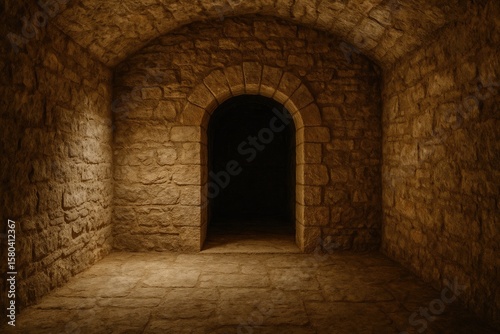 Ancient subterranean dwelling with a stone gateway