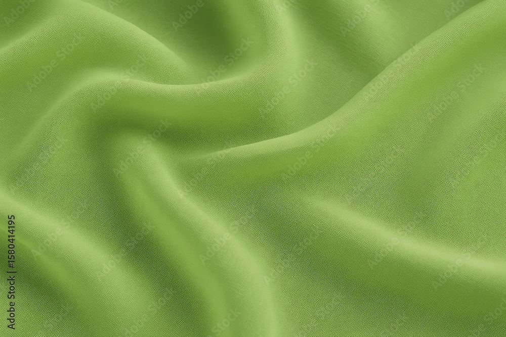 Obraz premium Design template featuring abstract green silk chiffon texture as a spring-inspired taffeta fabric mockup.