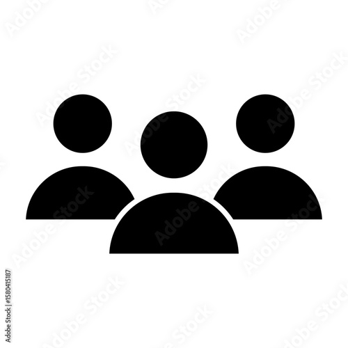 Team people icon. Group users symbol. Community members Vector. Crowd profile silhouette.