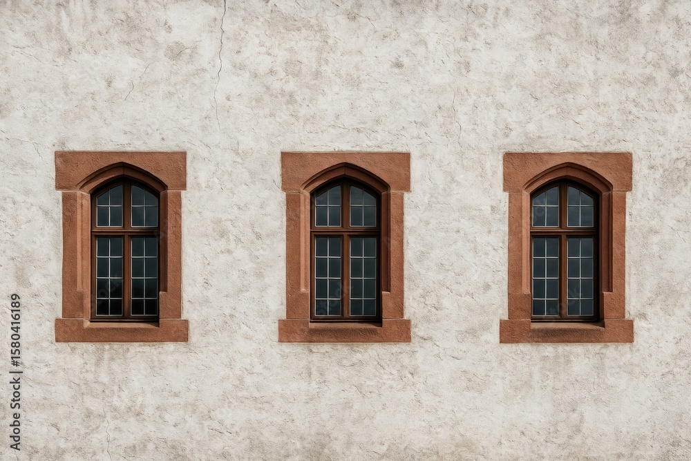 Fototapeta premium Three openings in the ancient castle wall