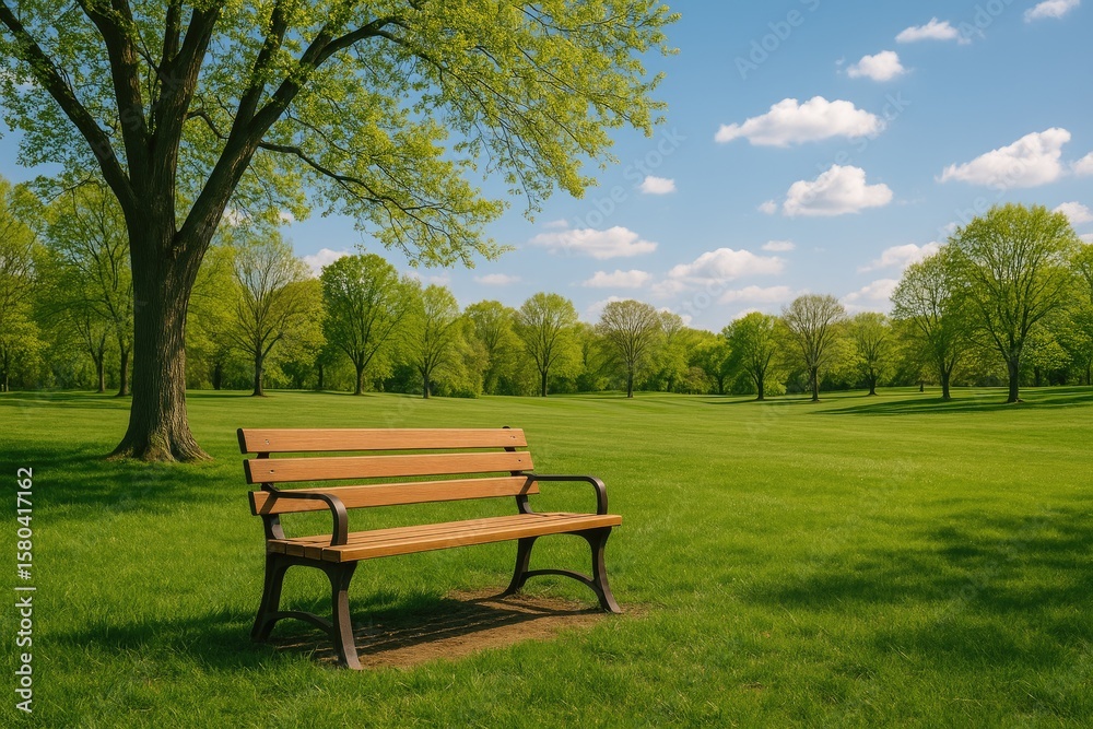 The peacefulness of a vacant wooden seat amidst a global health crisis The peacefulness of a vacant wooden seat amidst a global health crisis