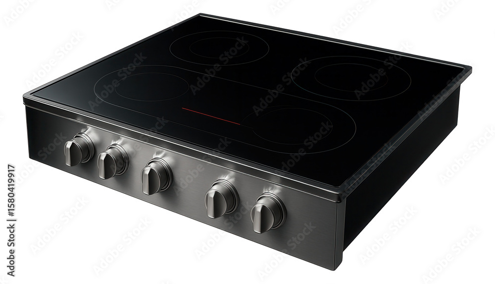 Obraz premium Electric stove with a bridge element to accommodate large pots, ideal for a large family home.